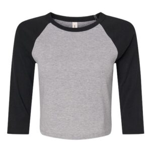 Women's Micro Rib Three-Quarter Raglan Sleeve Baby Tee