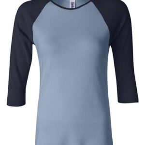 Women’s 1X1 Baby Rib Raglan Three-Quarter Sleeve Tee