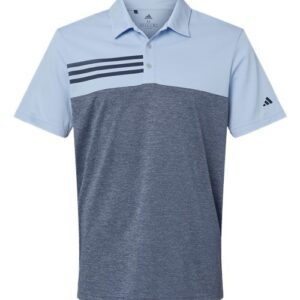 Men's Heathered Colorblocked 3-Stripes Polo