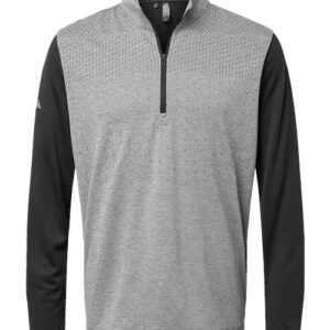 Men's Ultimate365 Heather Block Print Quarter-Zip Pullover