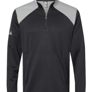 Men's Textured Mixed Media Quarter-Zip Pullover
